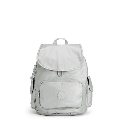 Kipling City Pack Small Metallic Backpacks Silver | USG3102KI