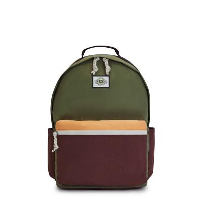 Kipling Damien Large Travel Backpacks Olive Burgundy | USY2573KI