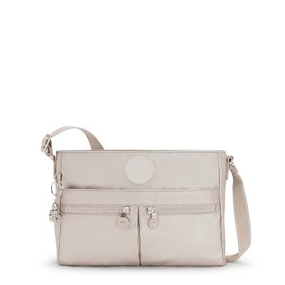 Kipling New Angie Metallic Handbags Metal | USU2314KI
